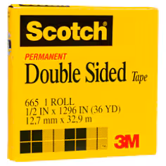 Scotch® Double Sided Tape 665, 1/2 in x 36 yd